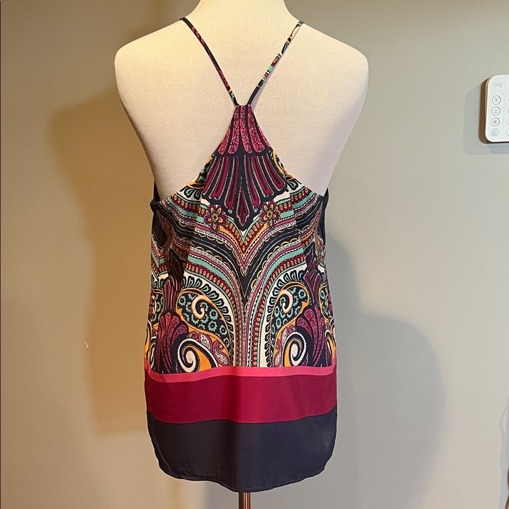 Multicolor Patterned Women's Racerback Tank Top by Reneec in size Small - Picture 2 of 4
